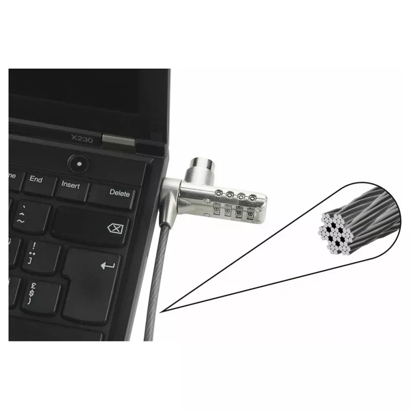 Cabo de segurança Dicota T-Lock, combinação, fechado ranhura 3x7mm