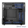 Akyga AK19BK caixa de PC micro-torre, Micro-ATX / Mini-ITX, USB-C + USB 3.0 + 2x USB 2.0, sem fonte de alimentação, preto
