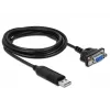 Cabo série DeLOCK 66281 preto 1,8 m RS-232 USB Type-A
