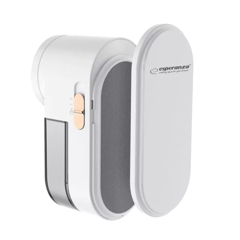 Máquina de tirar borbotos ESPERANZA ECS010, removedor de borbotos elétrico compacto, 6 lâminas, aço inoxidável, cabeça Ø5,3 cm, recarregável 485 mAh, 60 min de autonomia, branco