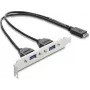 Adaptador DELOCK USB Type-E Key A macho para 2× USB-A 5Gbit/s com chapa de slot (modelo 67345)