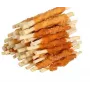 HILTON Chicken Wrap White Rawhide Stick snack para cães, palitos de pele branca envolvidos em frango, 500 g