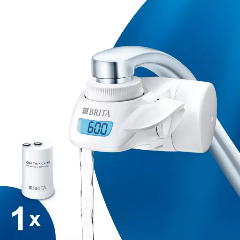 Filtro de água para torneira BRITA modelo 1.2023.0413, 3 modos, cartucho de 5 estágios, capacidade de 600 l, branco, 5 adaptadores de torneira