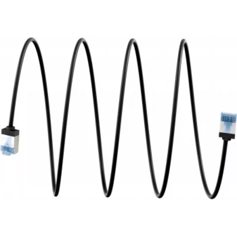 Goobay Cabo de rede CAT 6A ultraflexível fino U/FTP preto - ficha extra curta (74316)