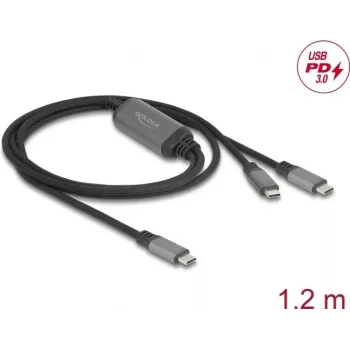 Cabo USB DeLOCK 81271 1,2 m USB-C 2 × USB-C preto cinzento