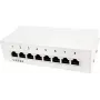 LogiLink Patch Panel Desktop - Patch panel - montagem na parede - RJ-45 X 8 - cinzento claro, RAL 7035