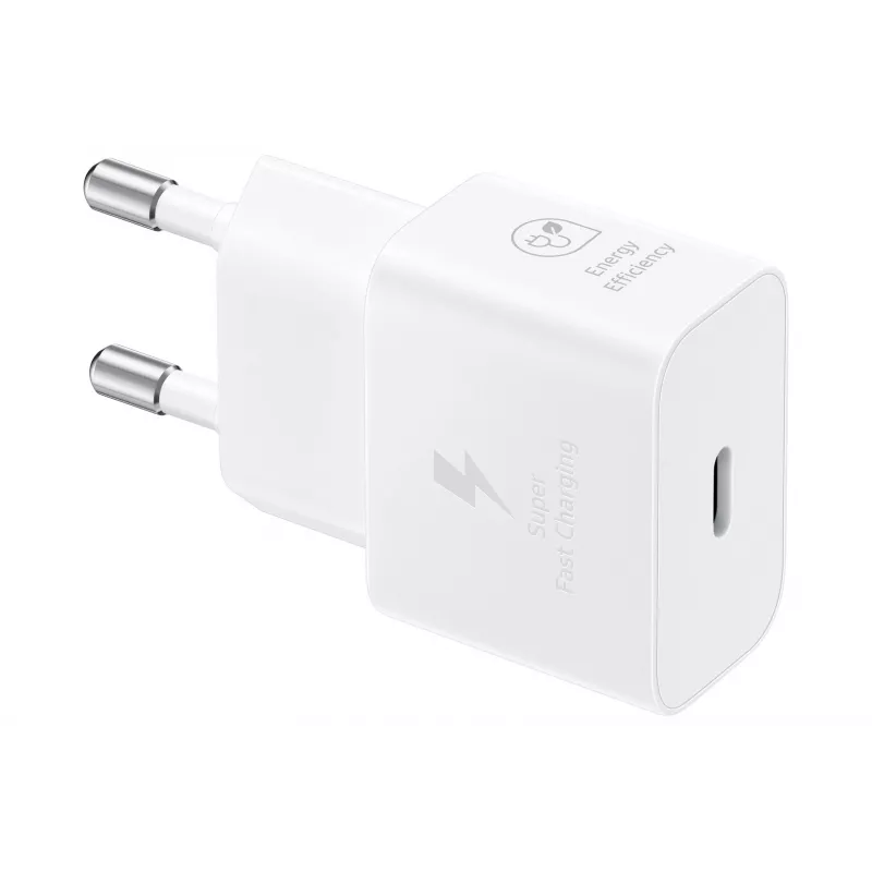 Carregador rápido USB AC Samsung EP-T2510 25W branco, USB-C, PPS, Super Fast Charging