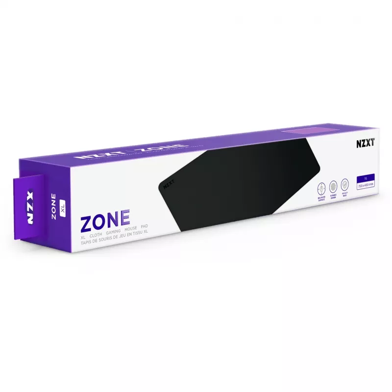 Tapete de rato NZXT Zone M XL 750x400mm preto MM-XLGSP-BK retail
