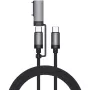 Cabo USB 4smarts ComboCord 2m USB-C para USB-C/MagSafe 3 preto cinzento