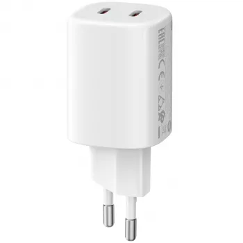 Carregador Xiaomi Nano Turbo 45W branco — 2× USB‑C AC interior para smartphone e tablet