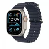 Pulseira Apple 49mm Navy Ocean Band extensão Natural Titanium Finish