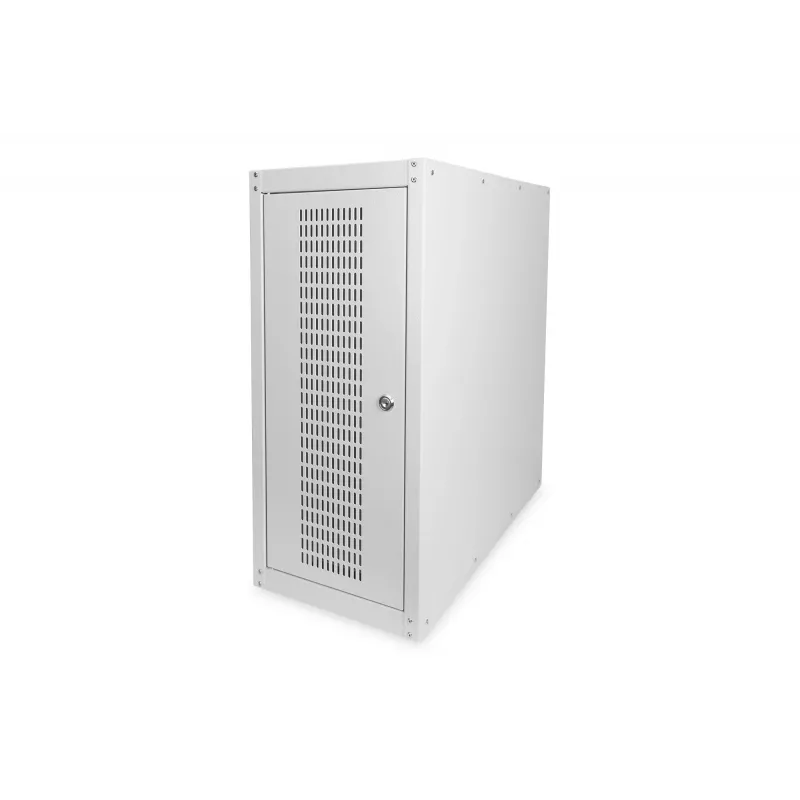 Caixa de computador Digitus com porta de vidro, com rodas, com fechadura, com ranhuras de ventilação