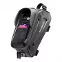 Rockbros B68-1 Bolsa de quadro de bicicleta com bolso para telemóvel 1,7 l preta
