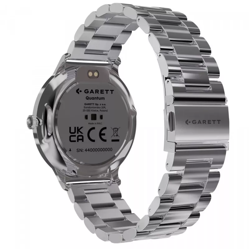 Smartwatch Garett Quantum — aço inoxidável prateado