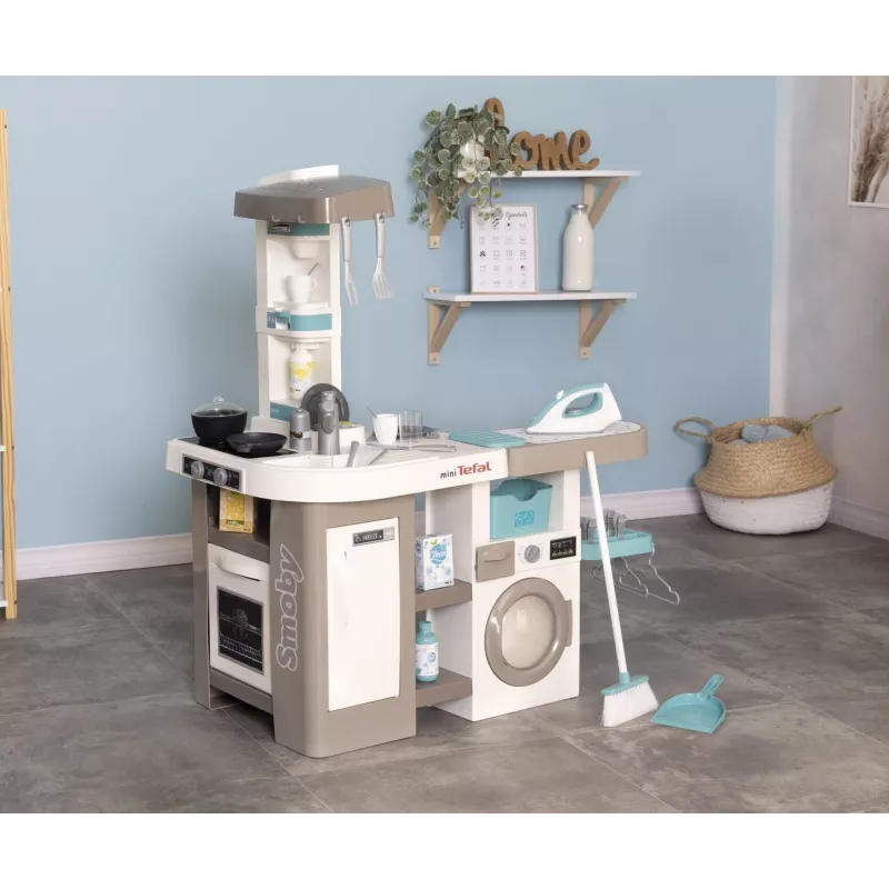 Smoby 311050 cozinha de brincar com área de lavandaria e acessórios