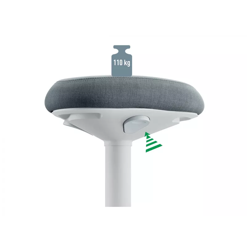 Cadeira de escritório Leitz 65440085 assento acolchoado cinzento estrutura de plástico