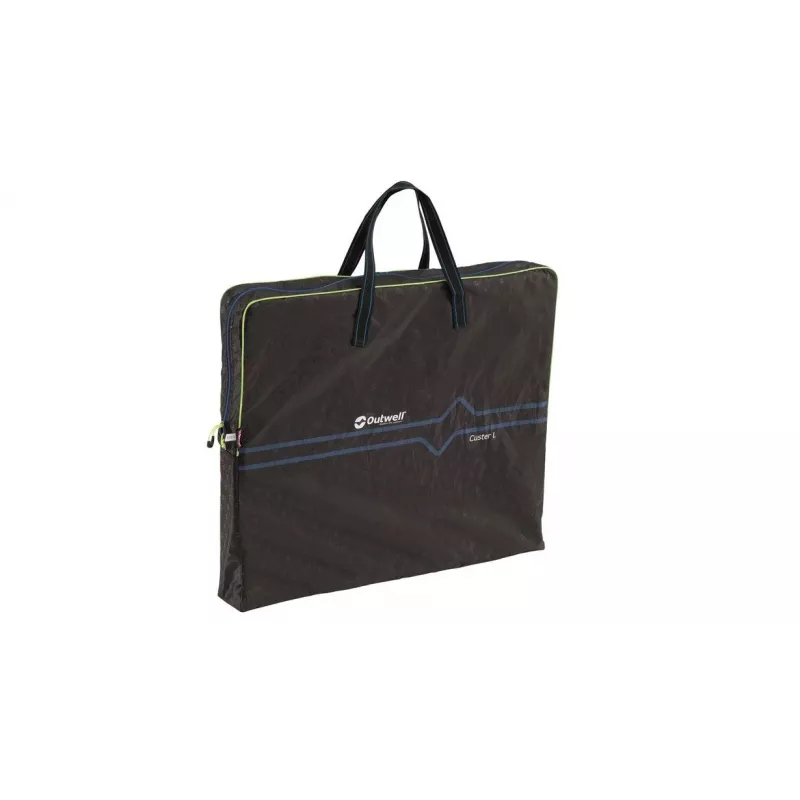 Mesa de campismo Outwell Custer L Brown — tampo em bambu, estrutura em alumínio, 700×1200 mm, 11,5 kg