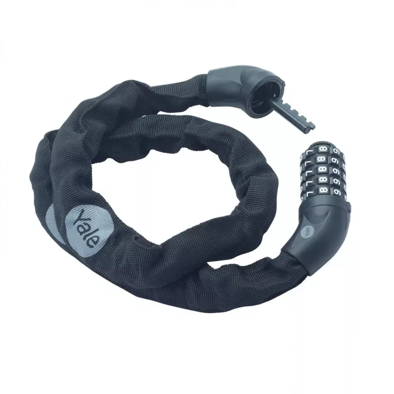 Fechadura de corrente YALE HOME YCHC0/6/90/2 — corrente de segurança com 6 mm de espessura, fechadura de combinação
