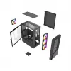 Gembird Fornax 4300 CCC-FC-4300 caixa gaming ATX Midi Tower, vidro temperado, ventoinhas ARGB, 2x USB 3.1, 1x USB 2.0, preta