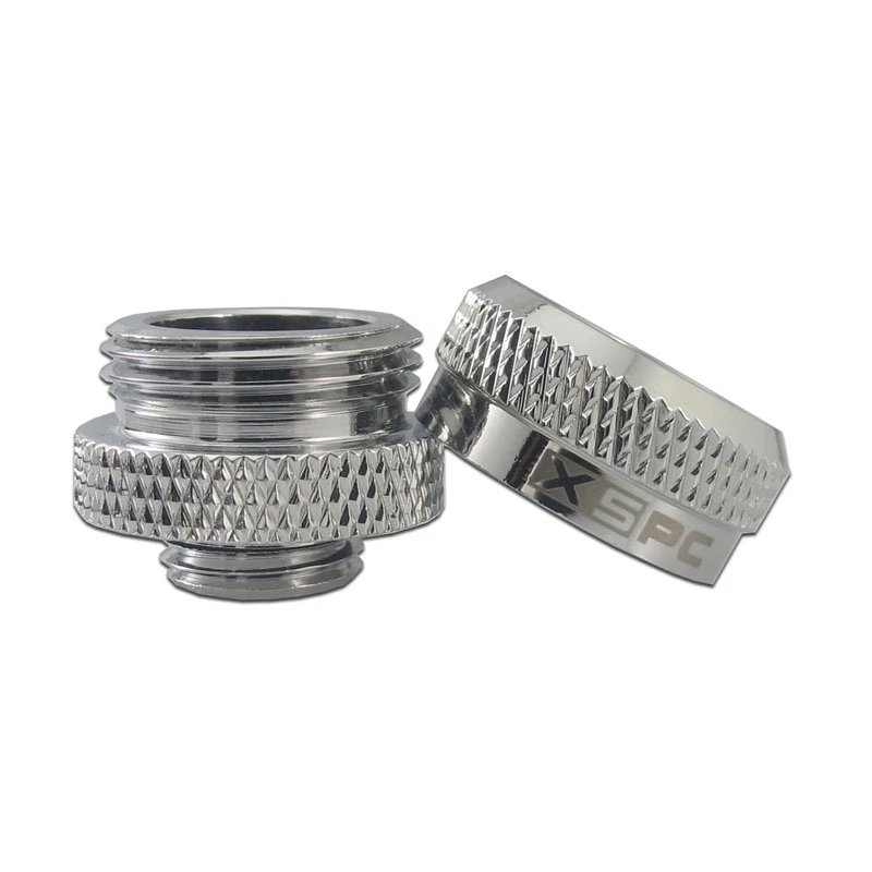 Conector XSPC G1/4 para tubo rígido de 14mm, cromado - 8 unidades