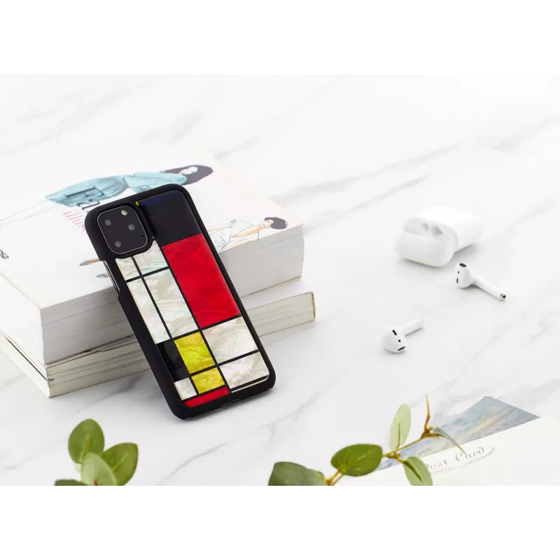 Capa para smartphone iKins para iPhone 11 Pro Mondrian preta — capa de proteção, concha rígida, recortes precisos