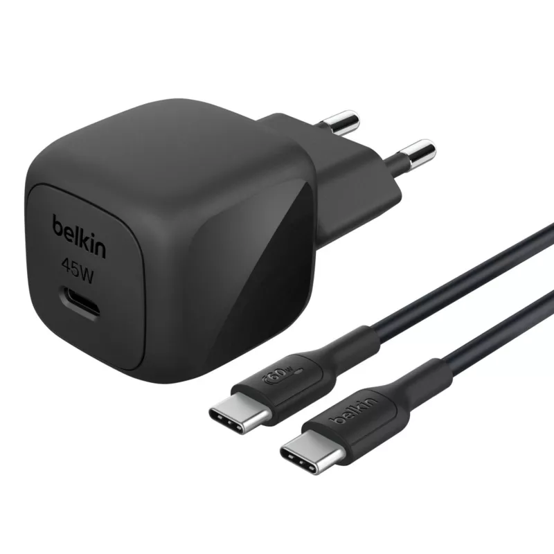 Carregador USB-C Belkin BOOSTCHARGE 45W PD PPS – fonte de alimentação compacta 45W USB-C PD PPS