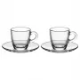 Bialetti Moka Cup Set Glass ISTITUZIONALE, 2 chávenas de espresso com pires, 75 ml