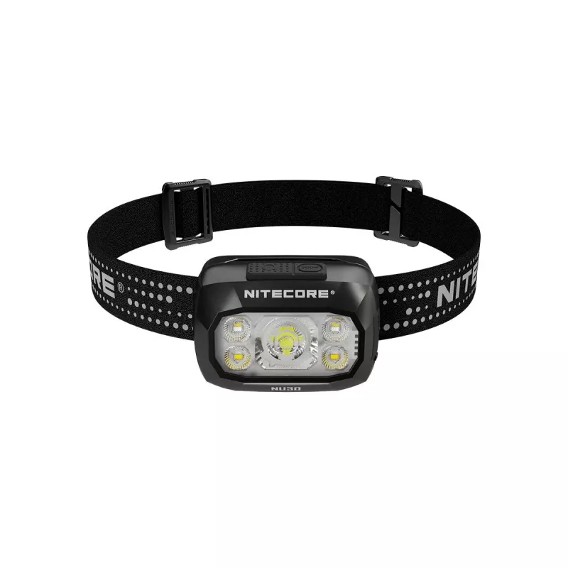Lanterna de cabeça Nitecore NU30 — lanterna LED de cabeça compacta e portátil, até 500 lúmenes, vários níveis de potência, modo de luz vermelha