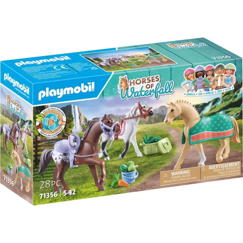 Playmobil 71356 Pferde von Waterfall – Três cavalos com sela