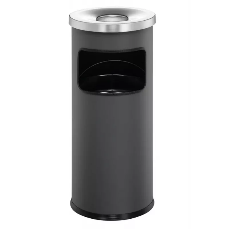Durable 3332-58 cinzeiro/caixote do lixo redondo, 17 L, alumínio/metal, antracite