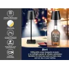 Beper P201UTP118 candeeiro de mesa LED recarregável, 1,5 W, interruptor tátil, regulável, adaptador para garrafa de 33 mm, resistente à água, preto