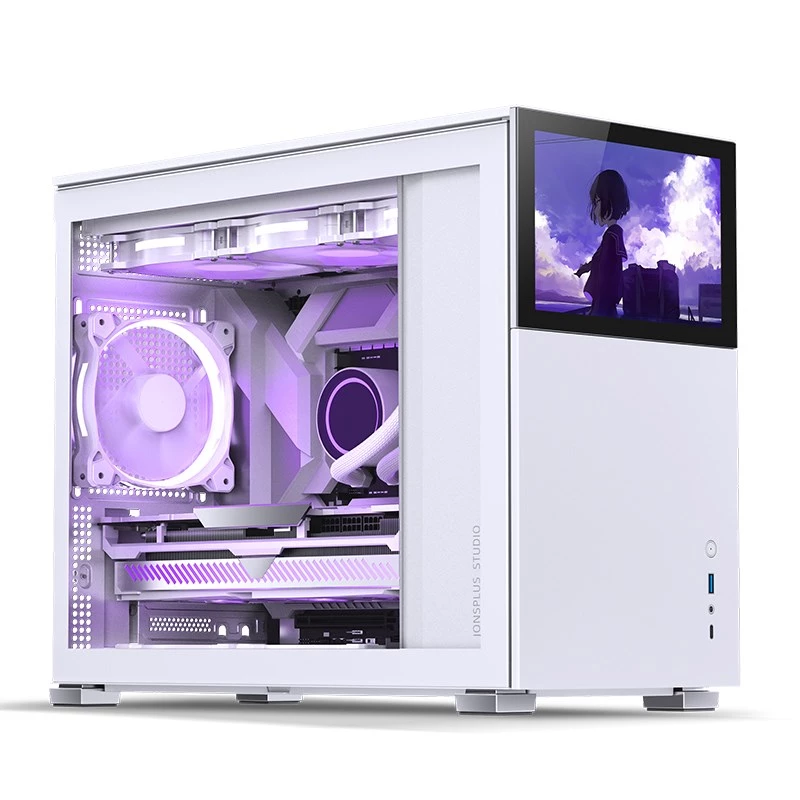 Jonsbo D31 Screen caixa de PC Micro-ATX, vidro temperado, branca
