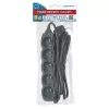 Extensão elétrica ESPERANZA ELK208K — 5 tomadas, cabo de 3 m, preta