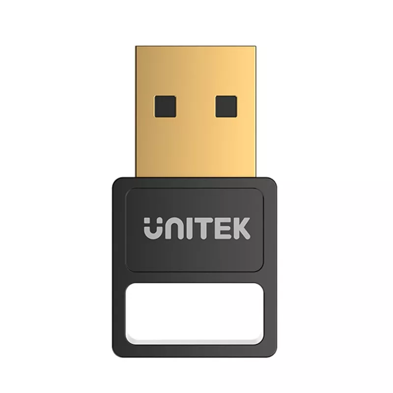 Adaptador USB-Bluetooth Unitek B105B — USB 2.0 Type-A, BLE v5.3, 3 Mbit/s, preto, Plug-and-Play