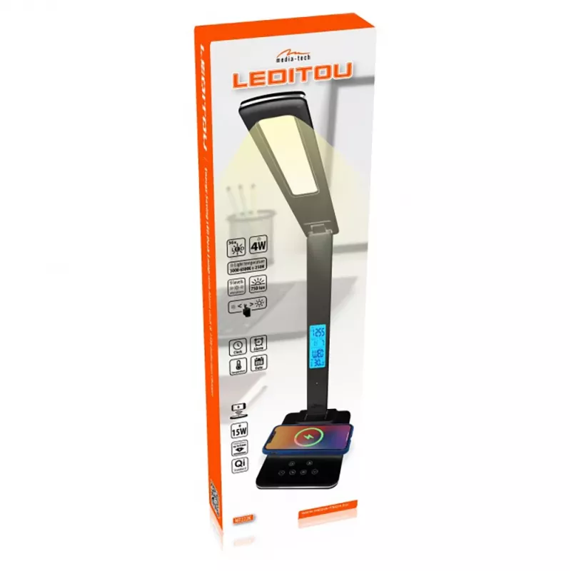 Candeeiro de mesa MEDIA-TECH MT222K LED 12W 220V preto