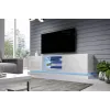Móvel de TV Cama QIU 200 MDF branco brilhante/branco brilhante