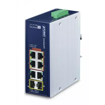 Switch não gerido PLANET IP30 Industrial 4 portas