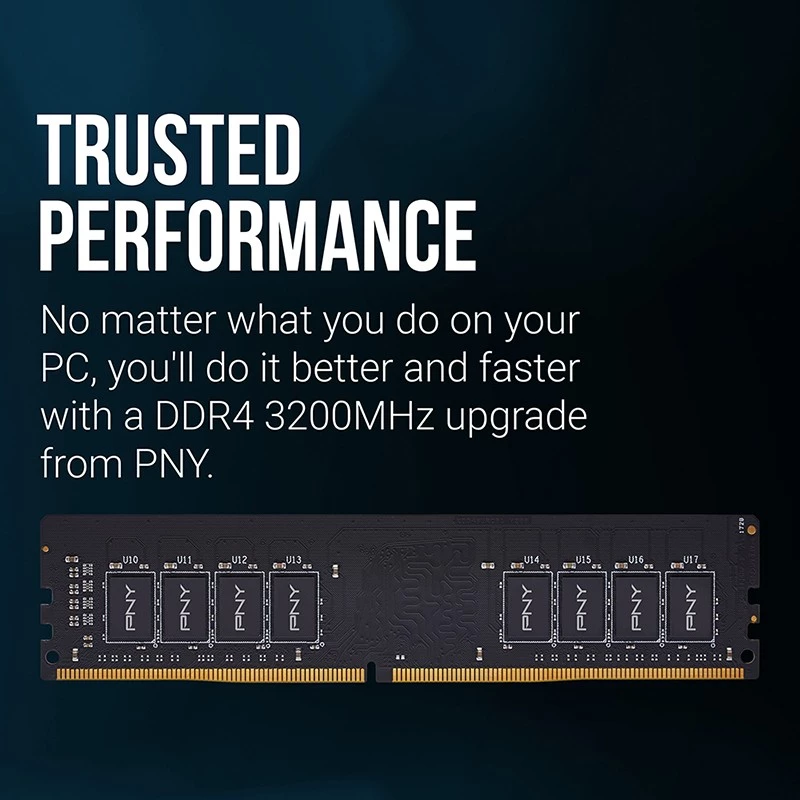 PNY MD16GSD43200-TB, 16 GB, 1 x 16 GB, DDR4, 3200 MHz, DIMM 288 pinos