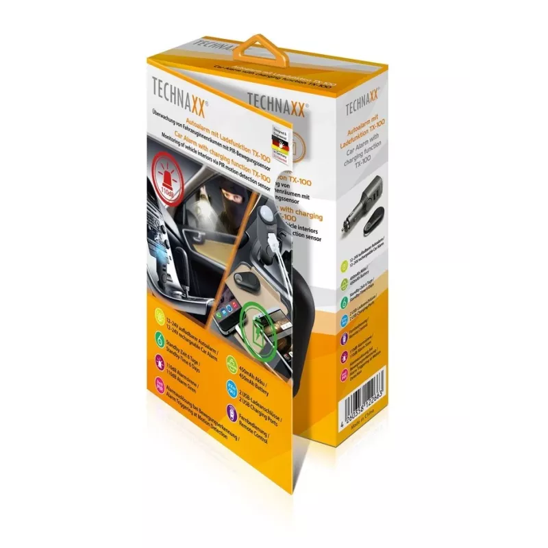 Carregador universal para dispositivos móveis Technaxx 4743 preto para isqueiro de automóvel