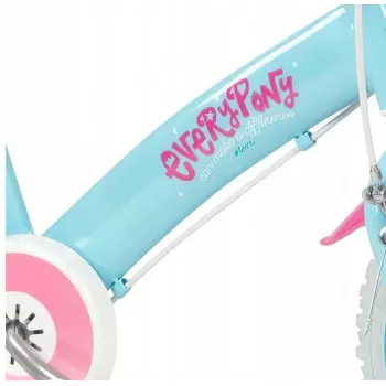 Bicicleta infantil Toimsa 1297 com rodas de espuma de 12 polegadas, 4 rodas, cesto, proteção de corrente, guarda-lamas — My Little Pony