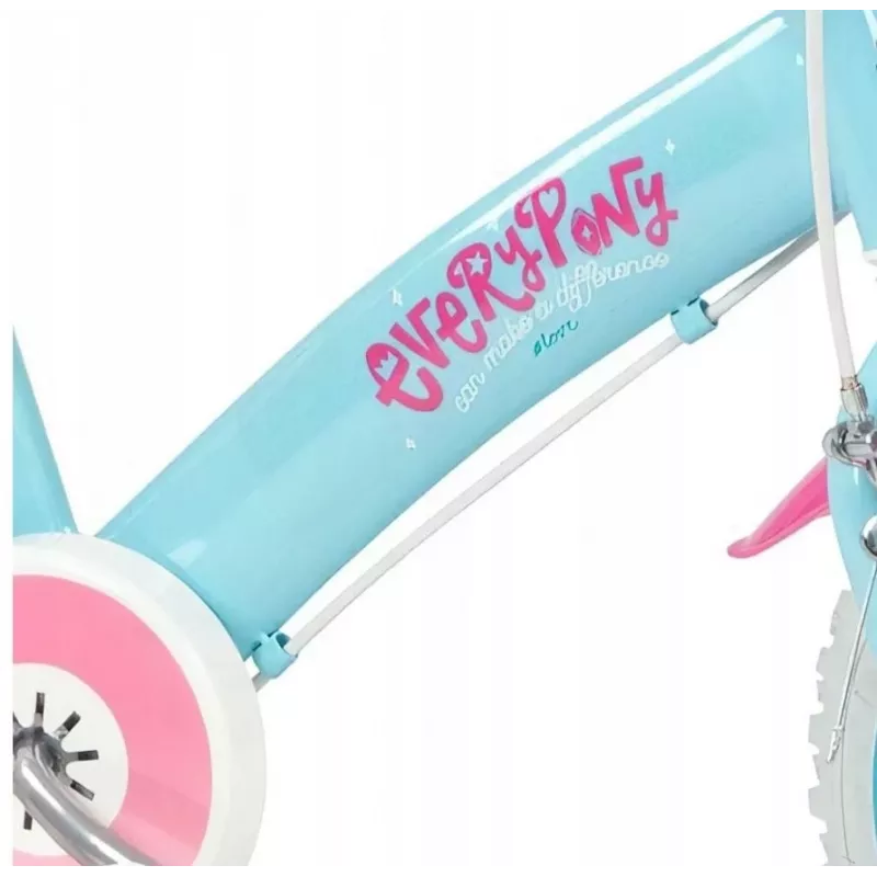 Bicicleta infantil Toimsa 1297 com rodas de espuma de 12 polegadas, 4 rodas, cesto, proteção de corrente, guarda-lamas — My Little Pony