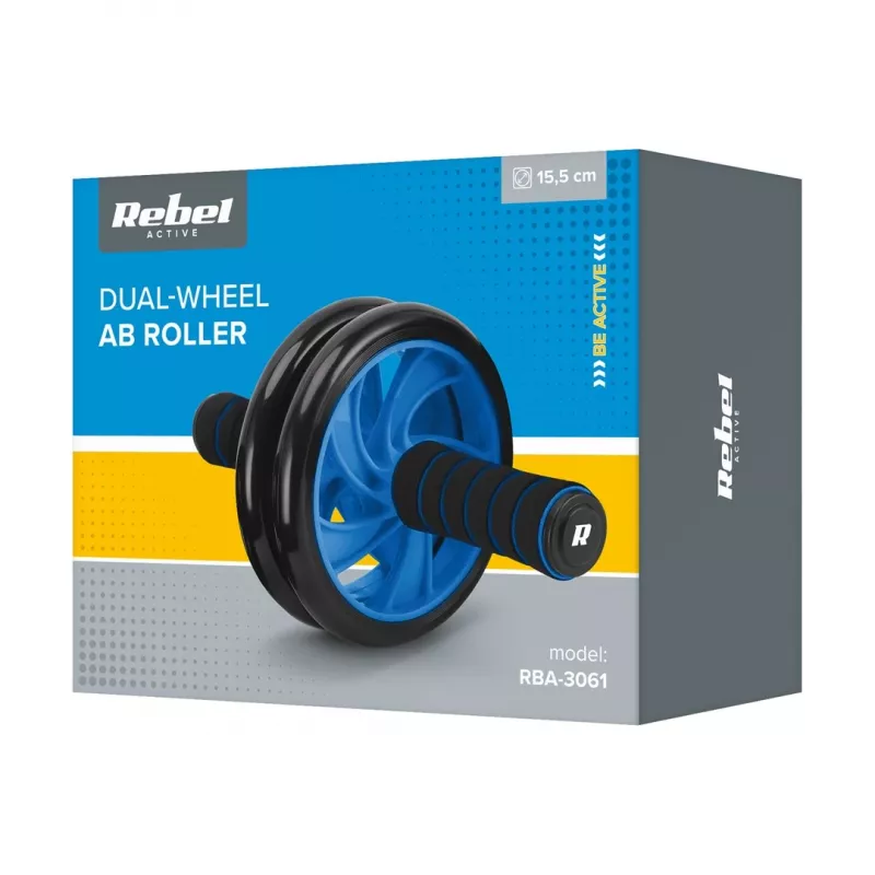 Roda dupla REBEL ACTIVE, rolo abdominal AB Wheel