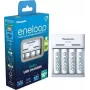 Panasonic eneloop BQ-CC61 Carregador com 4 x 2200 mAh pilhas recarregáveis (K-KJ61MCD40USB)