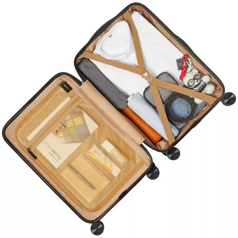 Mala de cabine Rivacase Clark ECO 8181 — mala de bagagem de mão compacta, preta