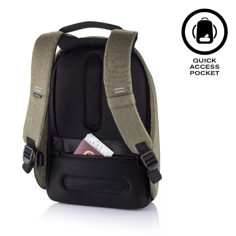 Mochila casual XD-Design Bobby Hero Small verde em pele PU