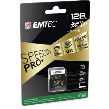 Cartão de memória Emtec 128 GB UHS-II SpeedIN PRO+
