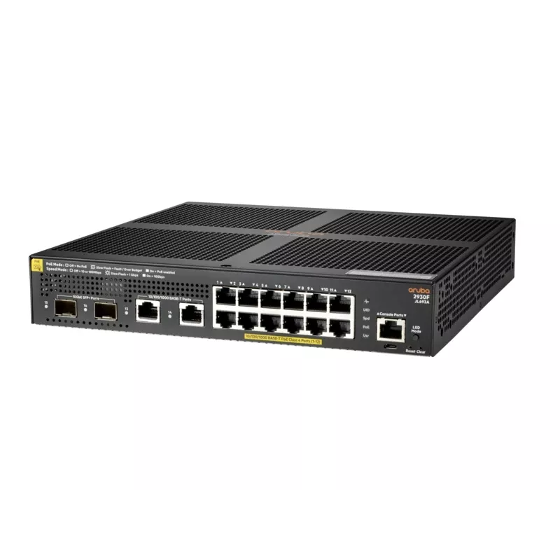 Switch gerido Aruba 2930F 12G PoE+ 2G/2SFP+