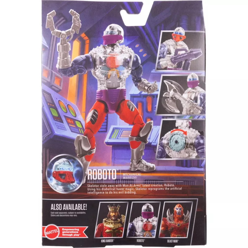 Figura de ação MATTEL MotU Masterverse Core Roboto JBP78 – peça de coleção à escala de 6 polegadas