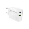 Carregador rápido de rede NATEC RIBERA 12V 20W USB-C PD 3.0 + USB-A Samsung AFC branco
