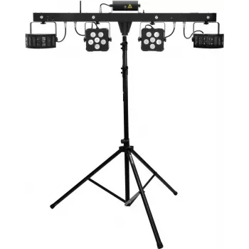 Conjunto de barra laser LED EUROLITE KLS PRO FX com tripés de altifalante M-4 sistema de iluminação